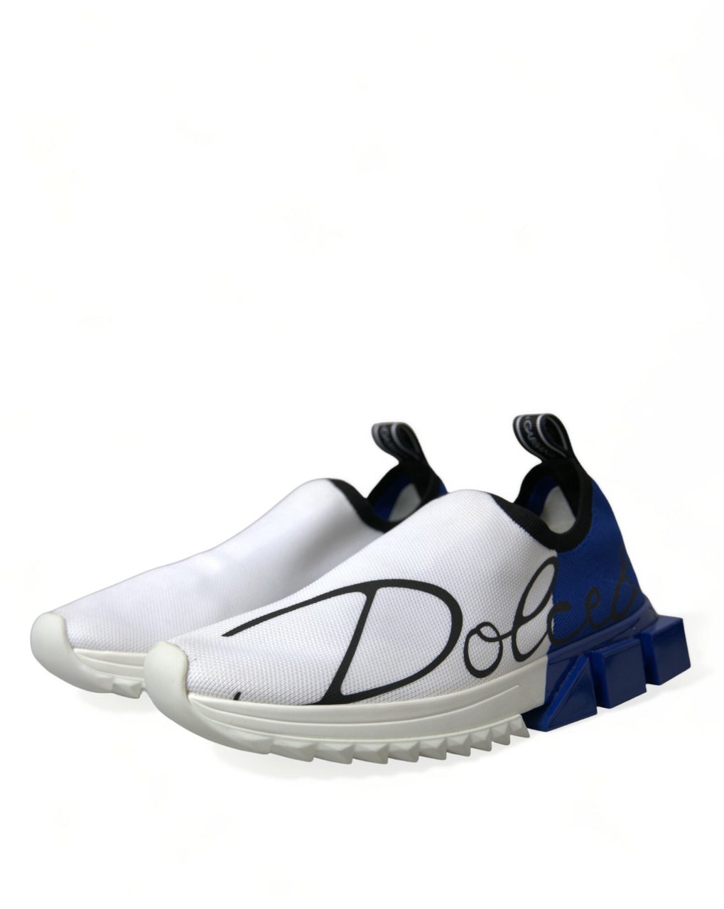 Dolce & Gabbana White Blue Sorrento Low Top Men Casual Sneakers Shoes Divers