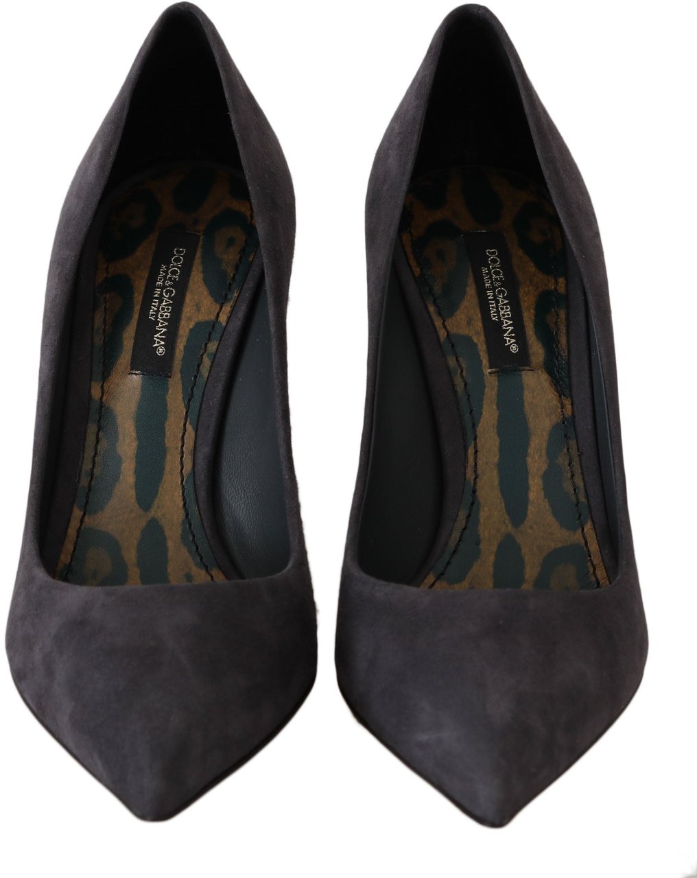 Dolce & Gabbana Gray Suede Leather Stiletto Shoes Heels Grijs