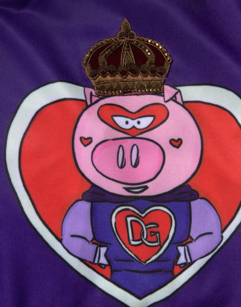 Dolce & Gabbana Purple Year Of The Pig Full Zip Bomber Sweater Paars