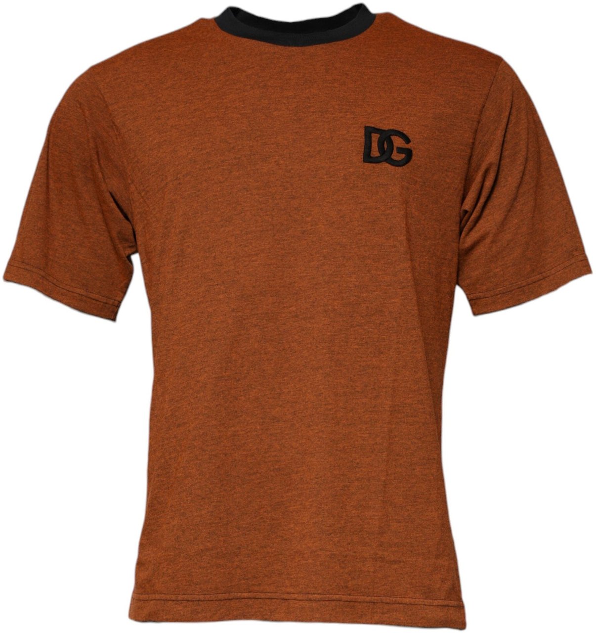 Dolce & Gabbana Brown DG Logo Polyester Crew Neck T-shirt Paars