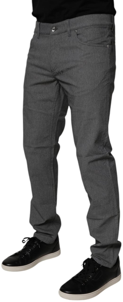 Dolce & Gabbana Gray Cotton Stretch Skinny Denim Jeans Grijs
