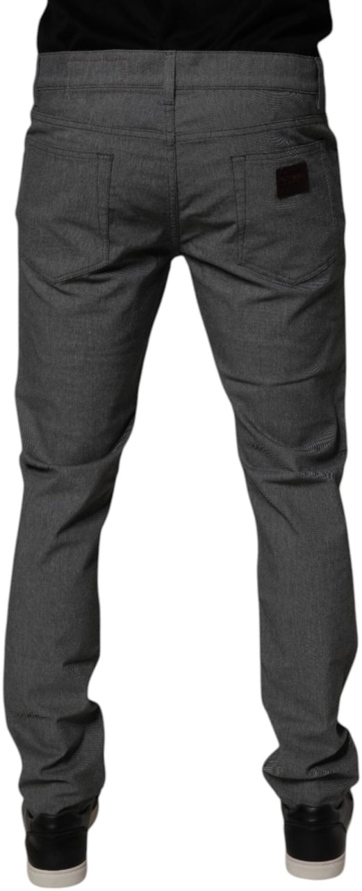 Dolce & Gabbana Gray Cotton Stretch Skinny Denim Jeans Grijs