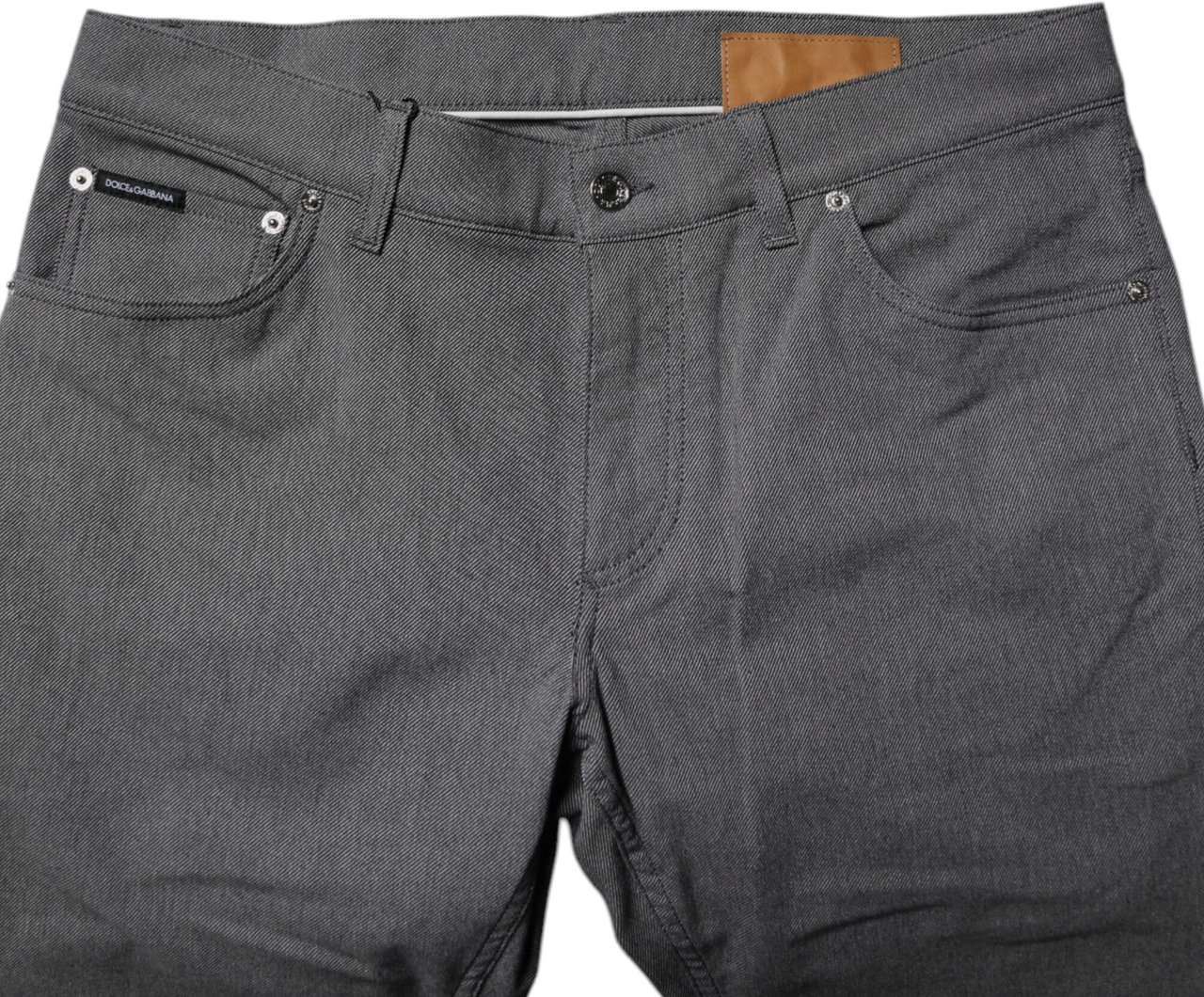 Dolce & Gabbana Gray Cotton Stretch Skinny Denim Jeans Grijs