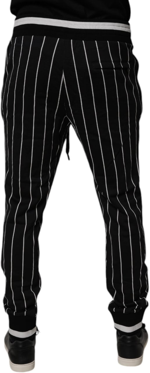 Dolce & Gabbana Black White Stripes Jogger Sweatpants Pants Divers