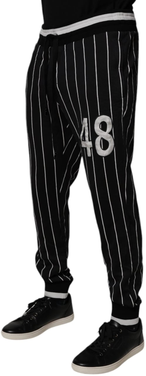 Dolce & Gabbana Black White Stripes Jogger Sweatpants Pants Divers