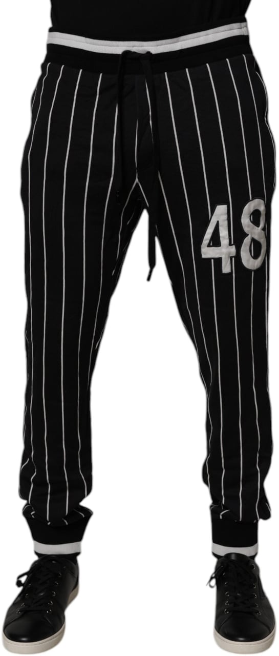 Dolce & Gabbana Black White Stripes Jogger Sweatpants Pants Divers