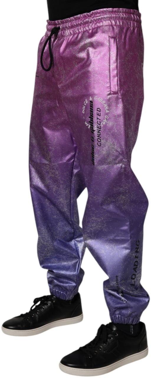 Dolce & Gabbana Pink Purple Two Tone Jogger Sweatpants Pants Divers