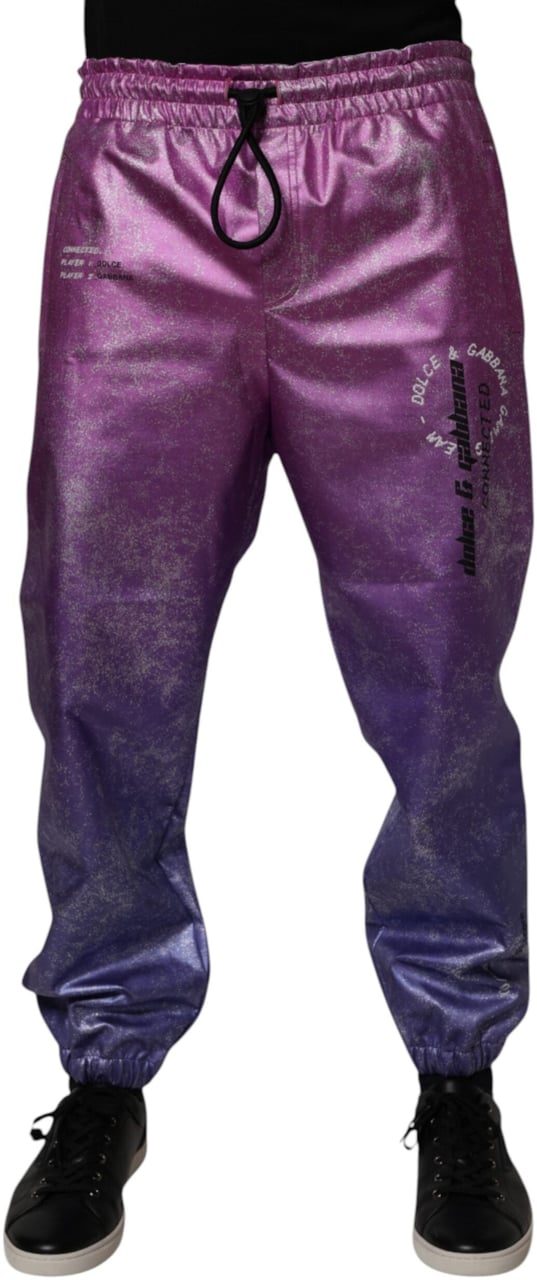 Dolce & Gabbana Pink Purple Two Tone Jogger Sweatpants Pants Divers