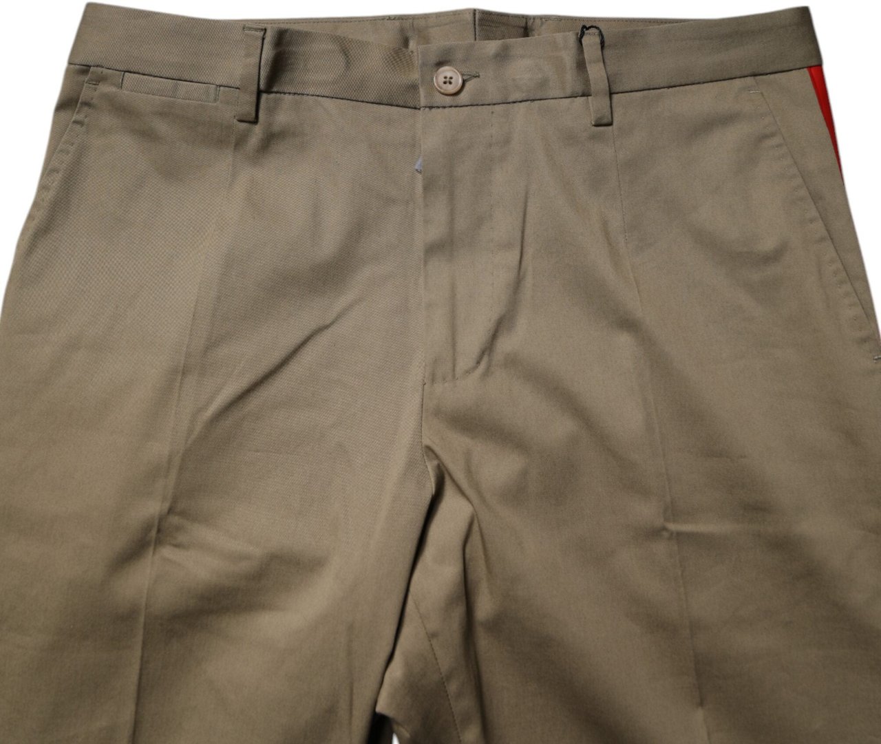 Dolce & Gabbana Dark Khaki Cotton Tapered Pants Geel