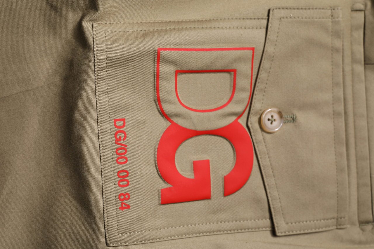 Dolce & Gabbana Dark Khaki Cotton Tapered Pants Geel