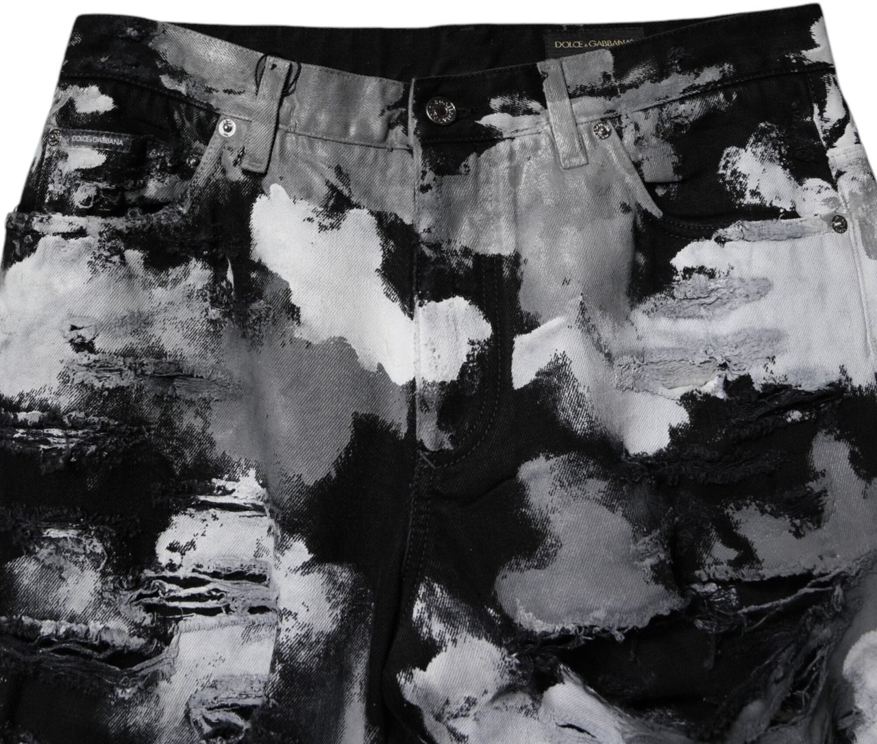 Dolce & Gabbana Multicolor Camouflage Tattered Skinny Denim Jeans Divers