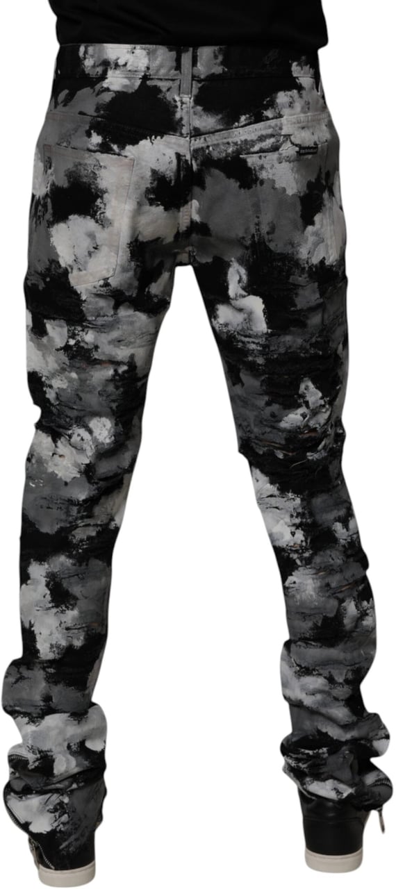 Dolce & Gabbana Multicolor Camouflage Tattered Skinny Denim Jeans Divers