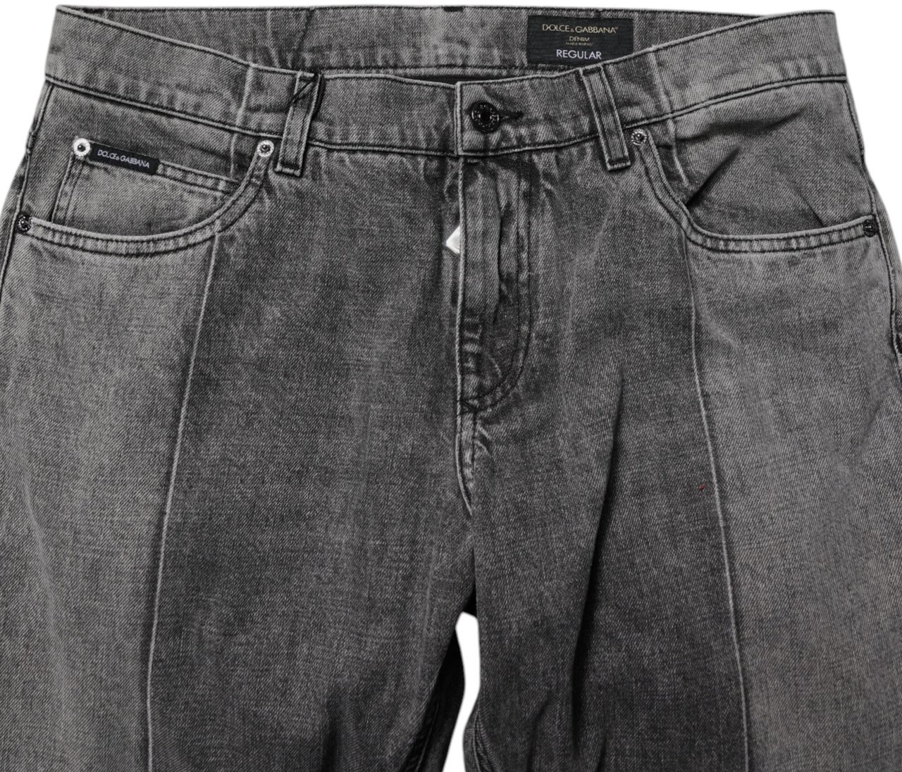 Dolce & Gabbana Two Tone Gray Cotton Denim Jeans Grijs