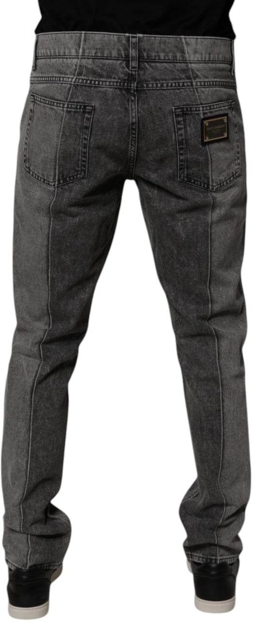 Dolce & Gabbana Two Tone Gray Cotton Denim Jeans Grijs