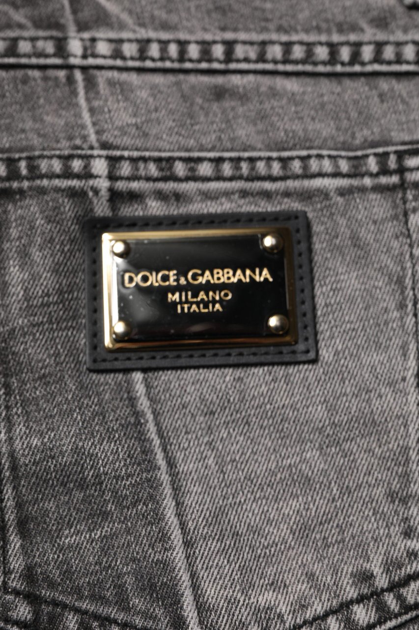 Dolce & Gabbana Two Tone Gray Cotton Denim Jeans Grijs