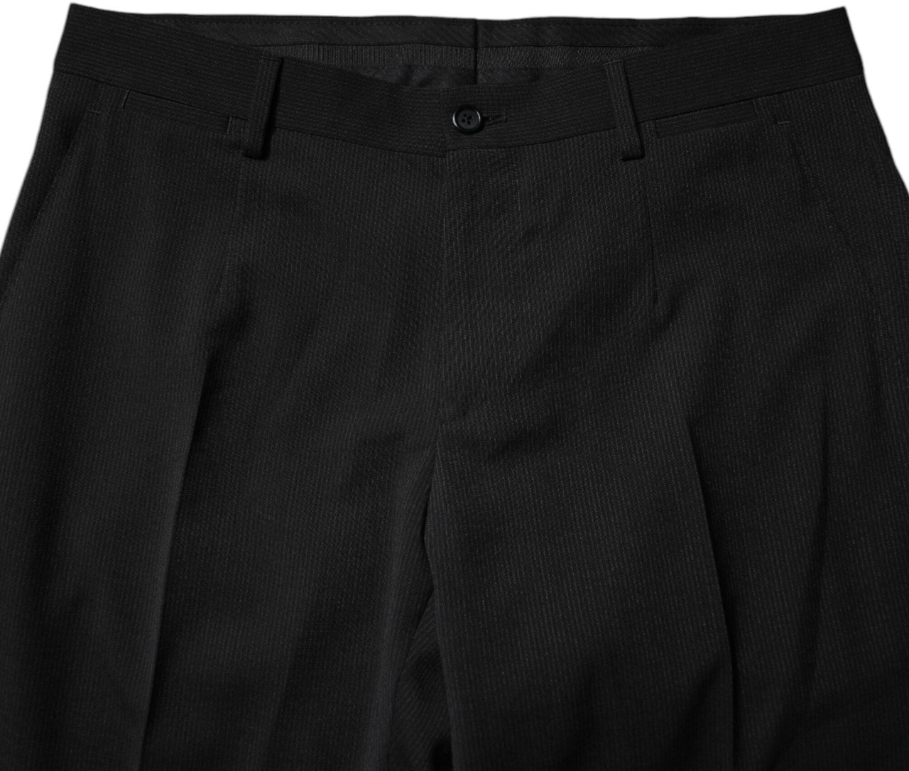 Dolce & Gabbana Black Polyester Tapered Formal Men Dress Pants Zwart