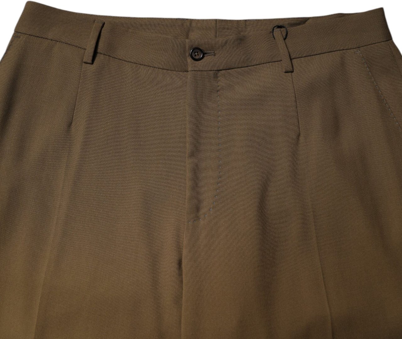 Dolce & Gabbana Brown Wool Straight Formal Dress Pants Bruin