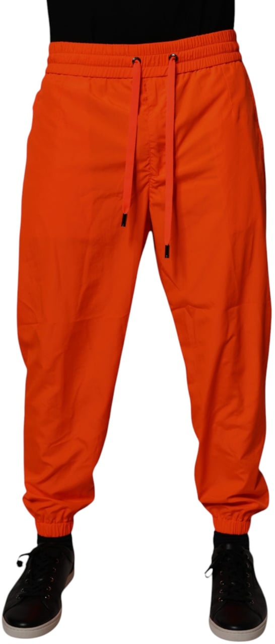 Dolce & Gabbana Orange Polyester Men Jogger Sweatpants Pants Divers