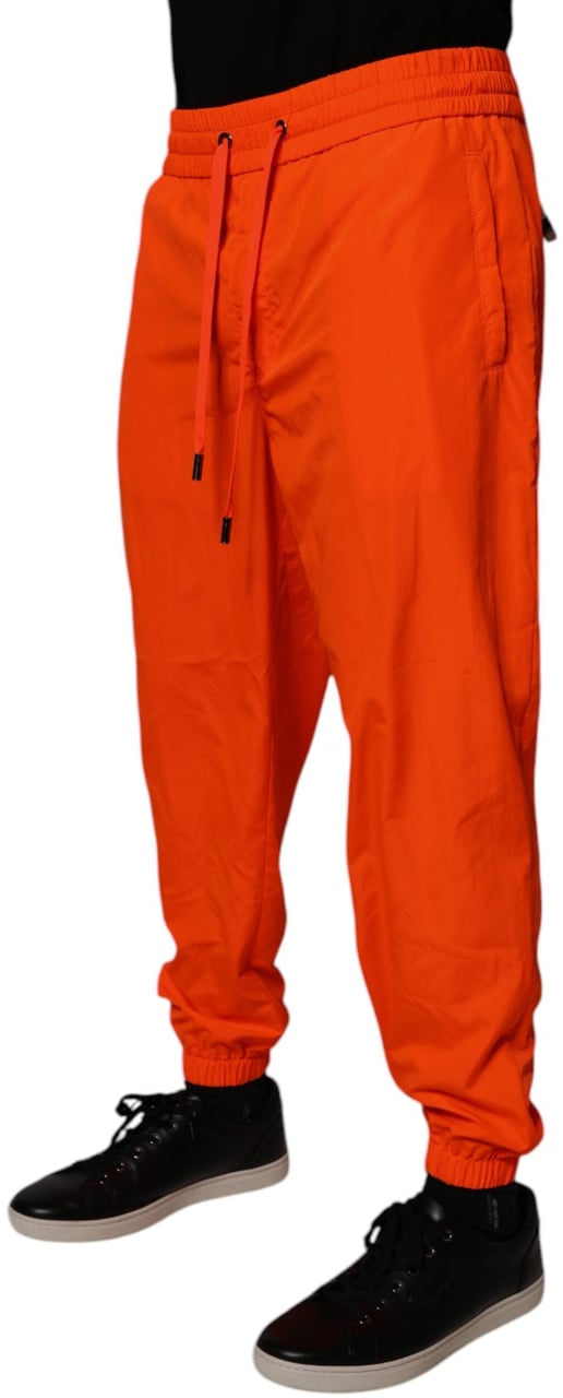 Dolce & Gabbana Orange Polyester Men Jogger Sweatpants Pants Divers