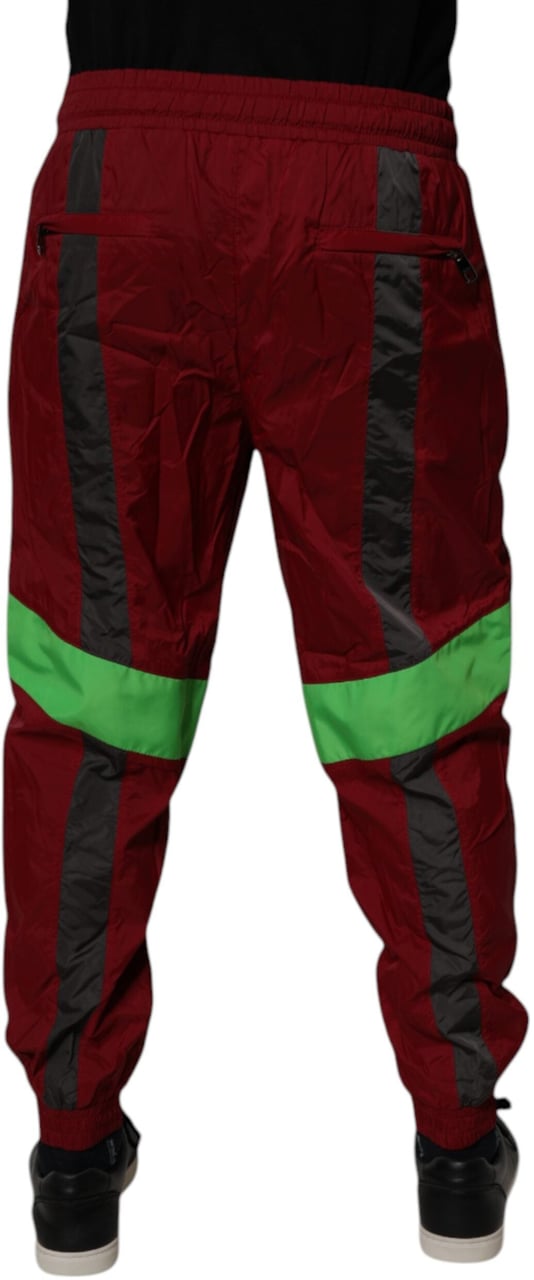 Dolce & Gabbana Maroon Nylon Men Jogger Sweatpants Pants Maroon