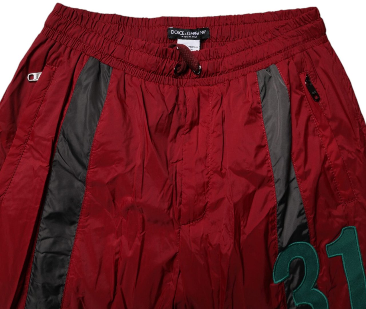 Dolce & Gabbana Maroon Nylon Men Jogger Sweatpants Pants Maroon