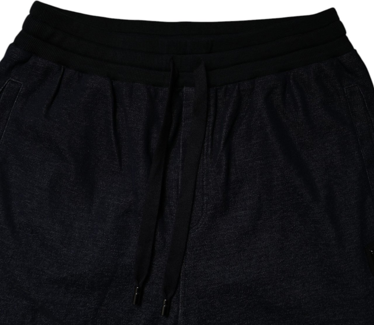 Dolce & Gabbana Black Jacquard Cotton Jogger Sweatpants Pants Zwart