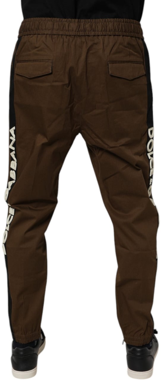 Dolce & Gabbana Brown Cotton Stretch Jogger Sweatpants Pants Bruin