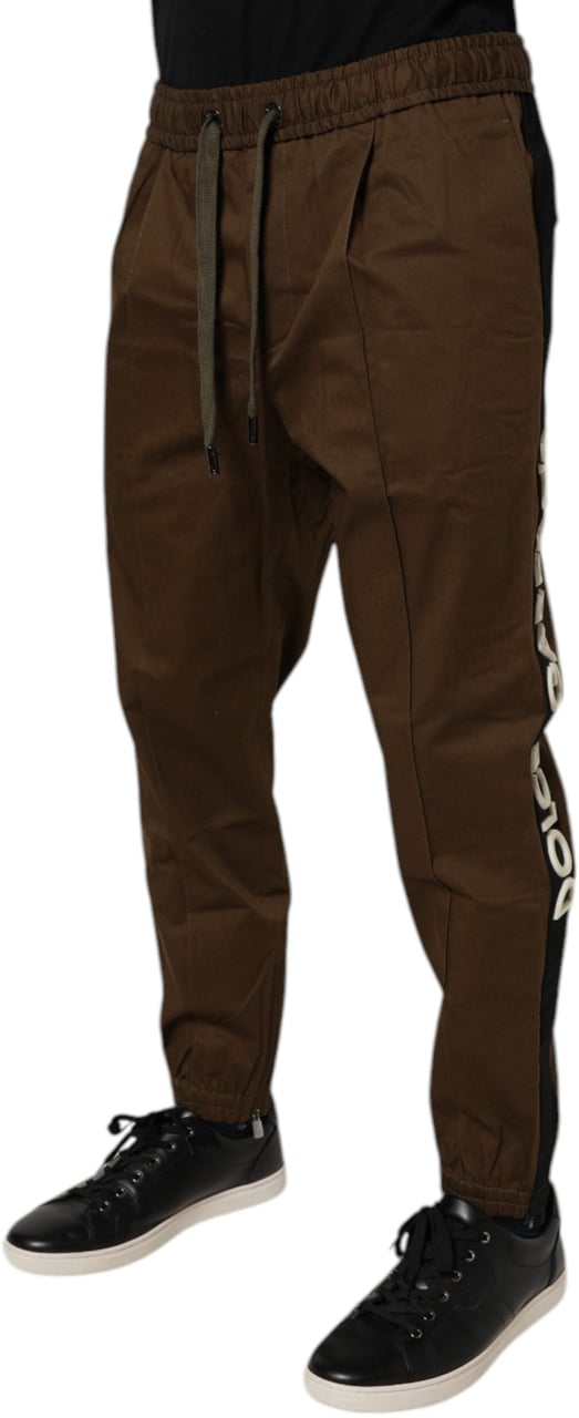 Dolce & Gabbana Brown Cotton Stretch Jogger Sweatpants Pants Bruin