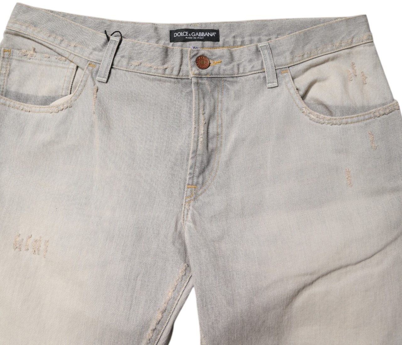 Dolce & Gabbana Light Gray Cotton Skinny Denim Jeans Grijs