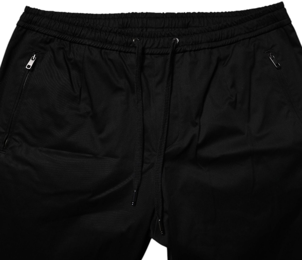 Dolce & Gabbana Black Cotton Stretch Jogger Sweatpants Pants Zwart