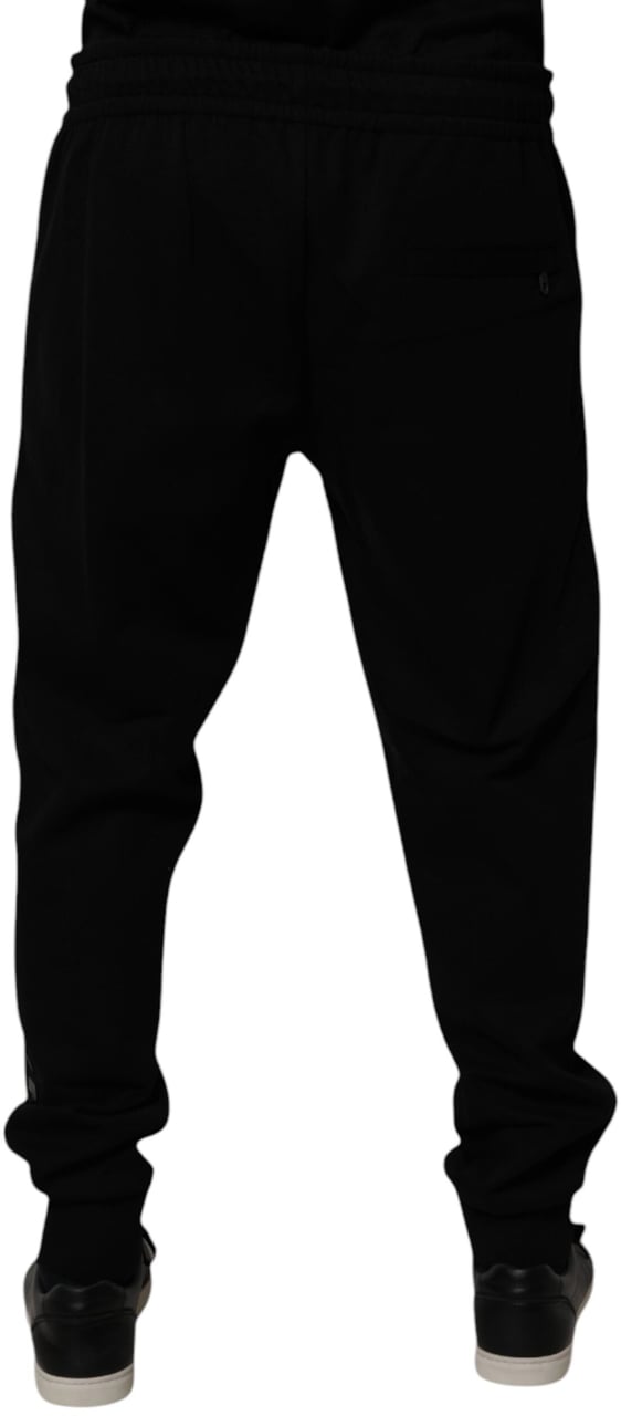 Dolce & Gabbana Black Cotton Blend Jogger Sweatpants Pants Zwart