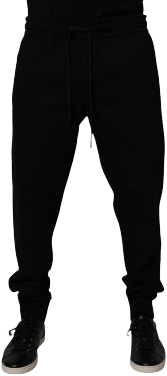 Dolce & Gabbana Black Cotton Blend Jogger Sweatpants Pants Zwart