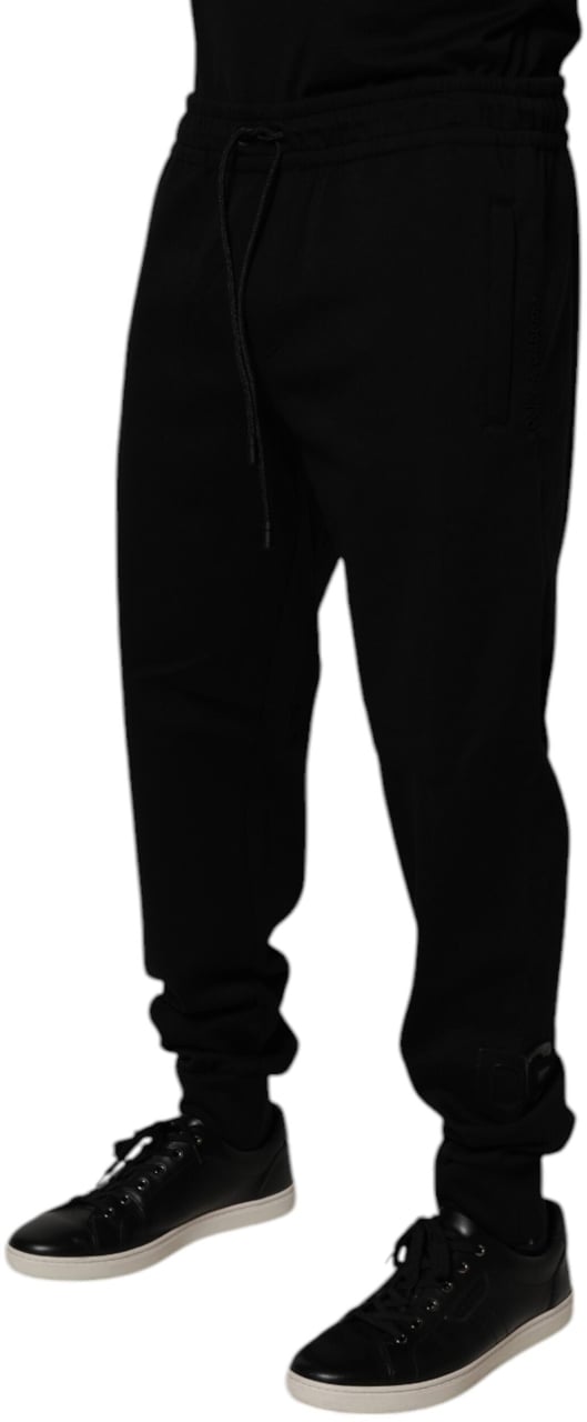 Dolce & Gabbana Black Cotton Blend Jogger Sweatpants Pants Zwart