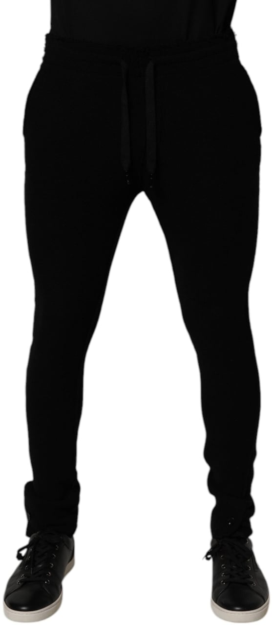 Dolce & Gabbana Black Cashmere Jogger Men Sweatpants Pants Zwart