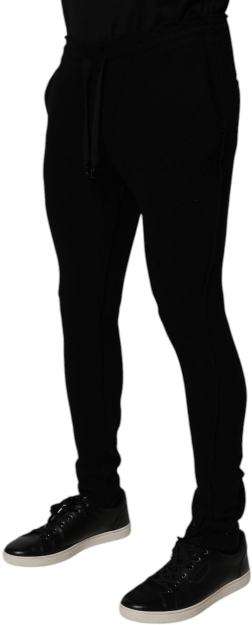 Dolce & Gabbana Black Cashmere Jogger Men Sweatpants Pants Zwart