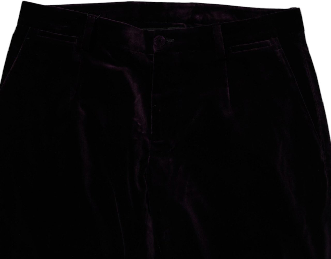 Dolce & Gabbana Violet Velvet Cotton Men Dress Formal Pants Paars