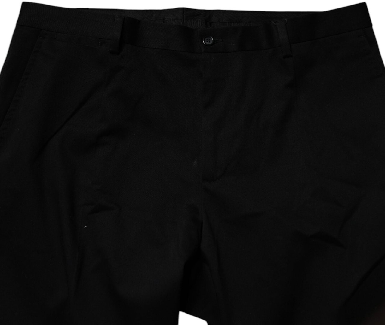 Dolce & Gabbana Black Cotton Men Skinny Dress Formal Pants Zwart