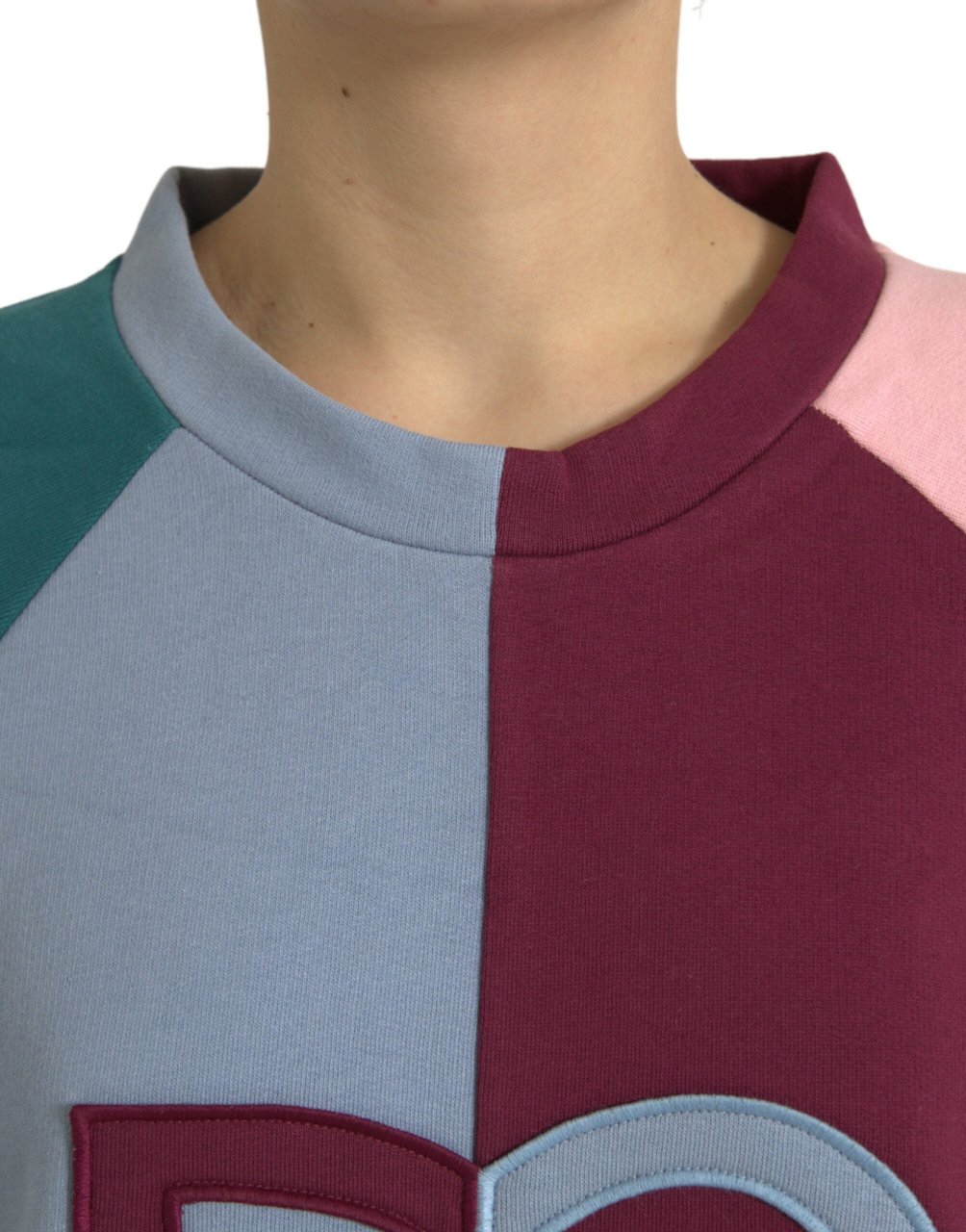 Dolce & Gabbana Multicolor Cotton Crewneck Pullover Sweater Divers