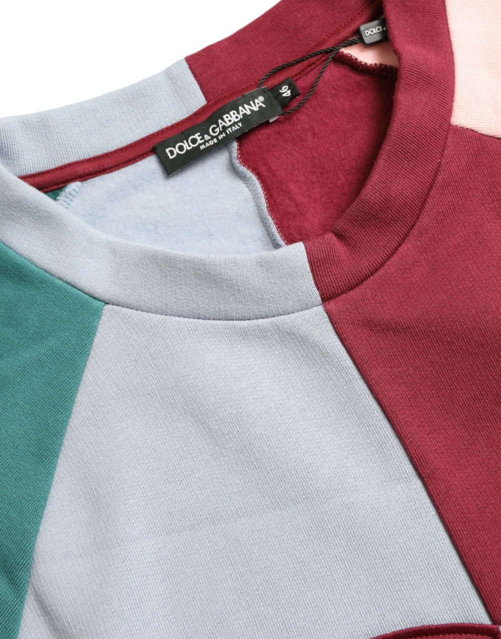 Dolce & Gabbana Multicolor Cotton Crewneck Pullover Sweater Divers