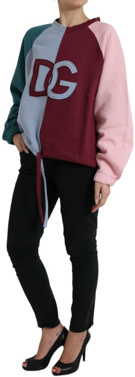 Dolce & Gabbana Multicolor Cotton Crewneck Pullover Sweater Divers