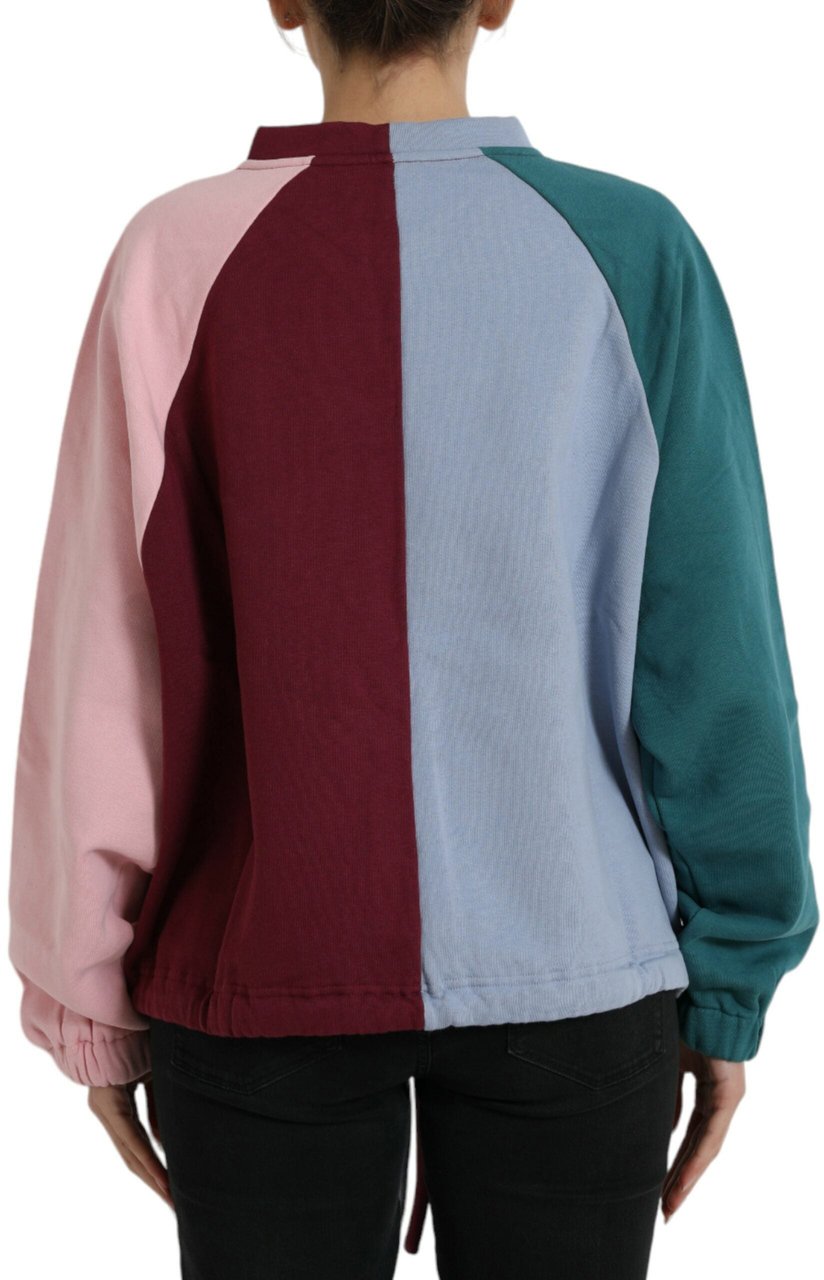 Dolce & Gabbana Multicolor Cotton Crewneck Pullover Sweater Divers