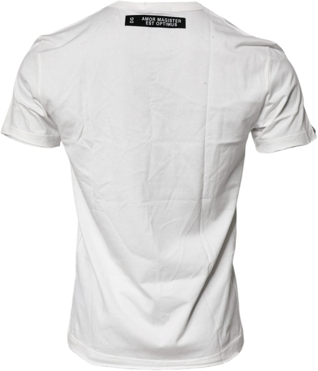Dolce & Gabbana White Graphic Print Cotton Crew Neck T-shirt Wit