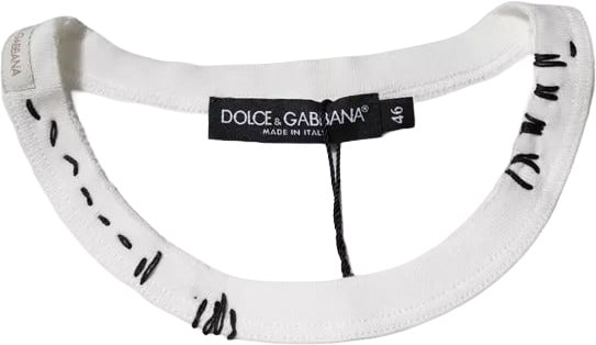 Dolce & Gabbana White Graphic Print Cotton Crew Neck T-shirt Wit