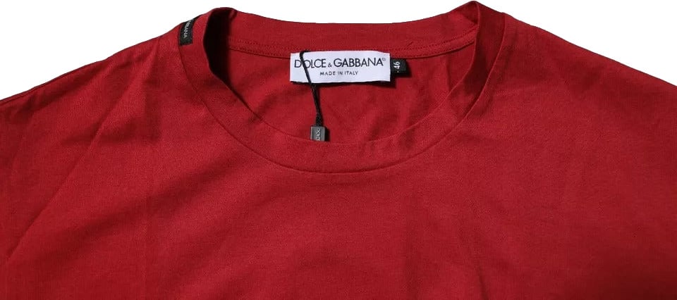 Dolce & Gabbana Red DG Logo Cotton Crew Neck T-shirt Rood