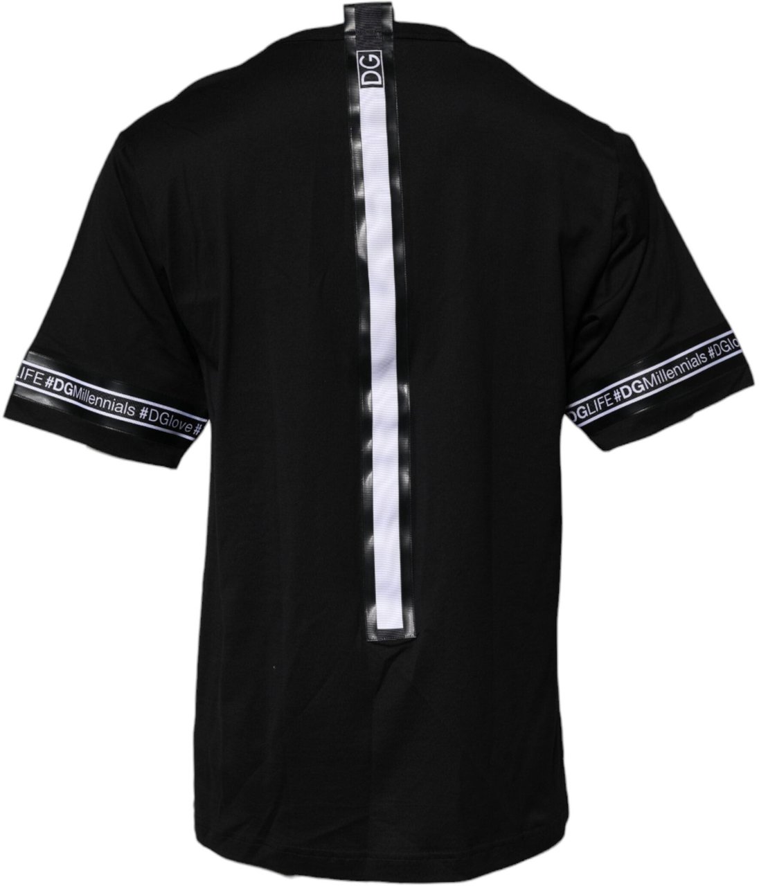 Dolce & Gabbana Black #DGMILLENNIALS Cotton Crew Neck T-shirt Zwart
