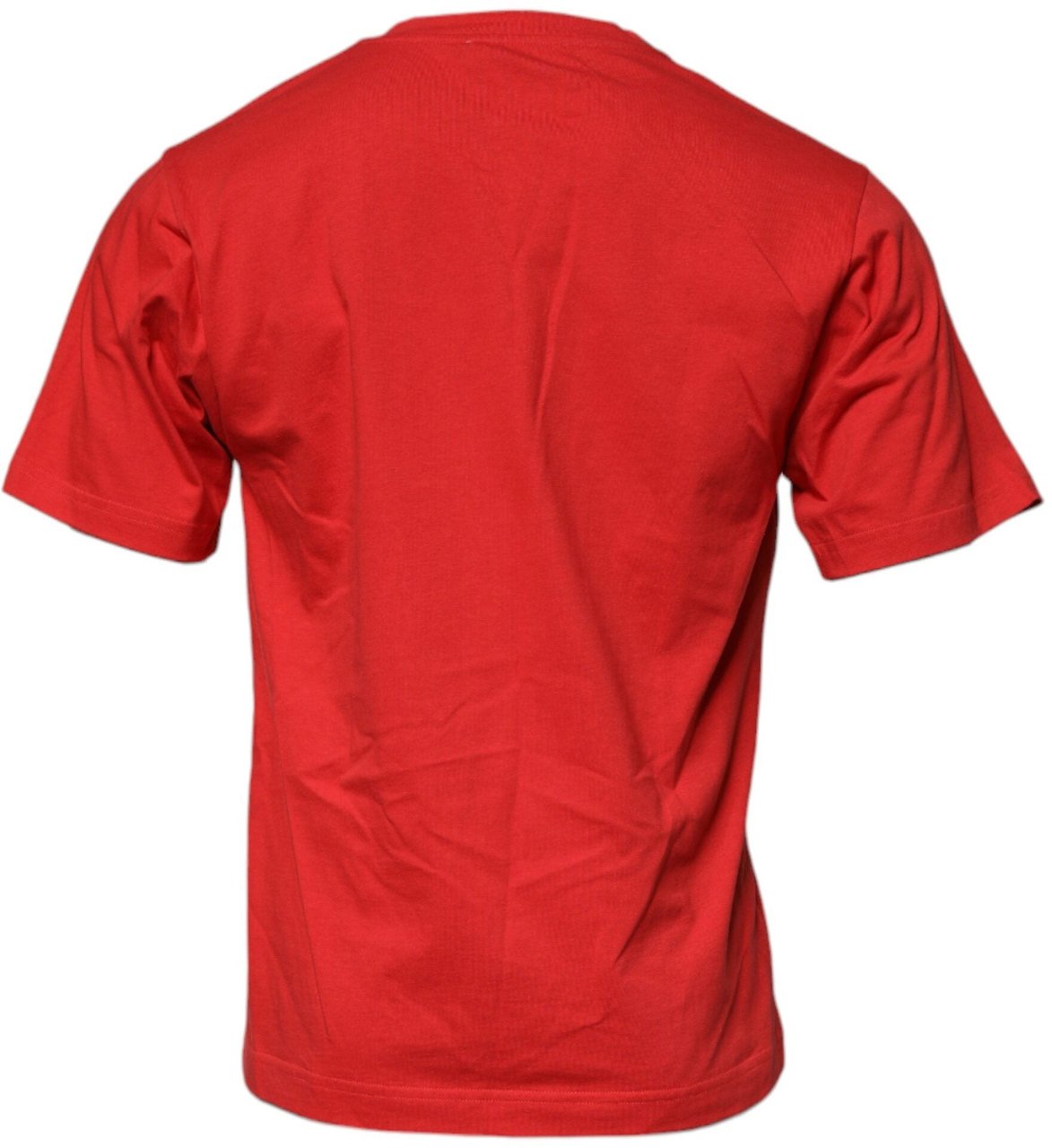 Dolce & Gabbana Red DG Logo Patch Cotton Crew Neck T-shirt Rood