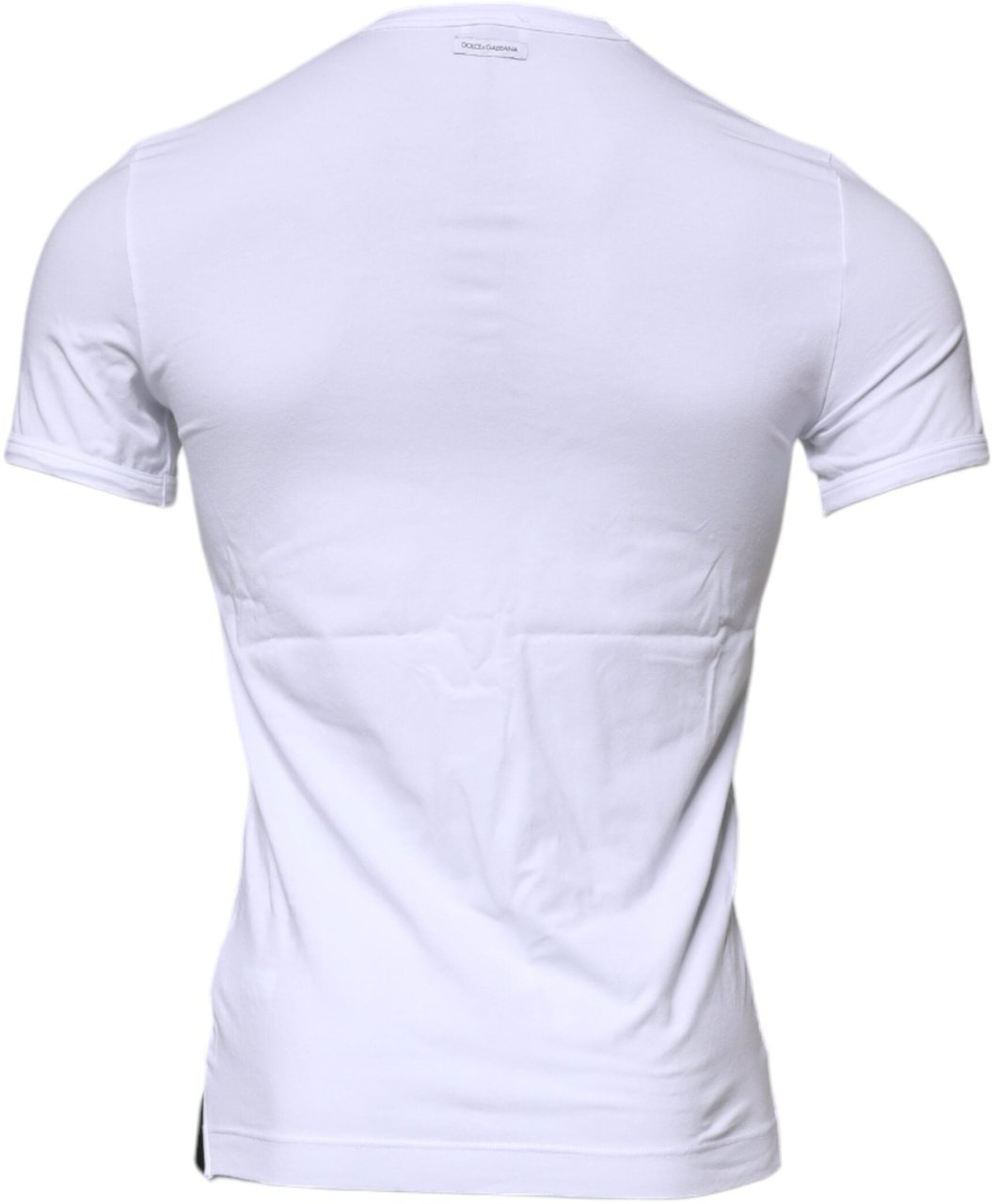 Dolce & Gabbana White Cotton Stretch Crewneck Underwear T-shirt Zwart
