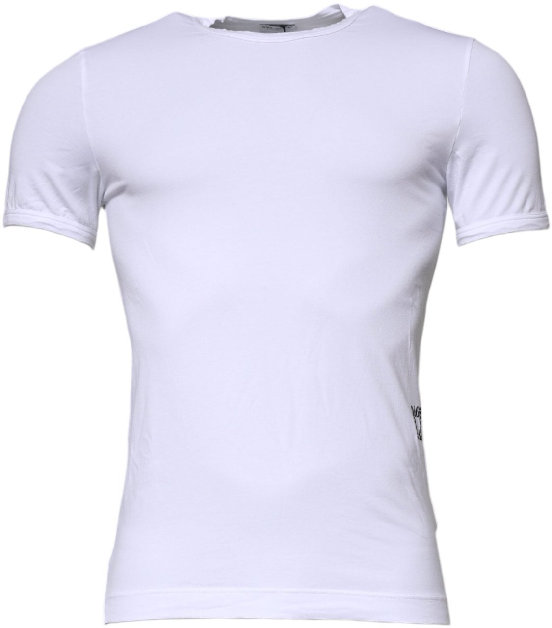 Dolce & Gabbana White Cotton Stretch Crewneck Underwear T-shirt Zwart
