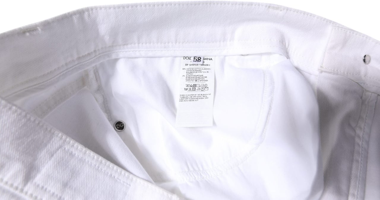 Dolce & Gabbana White Cotton Stretch Skinny Men Denim Jeans Wit
