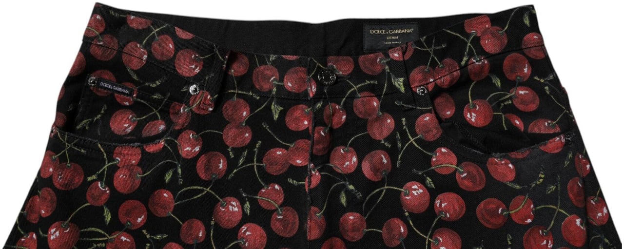 Dolce & Gabbana Black Cherry Cotton Straight Men Denim Jeans Zwart